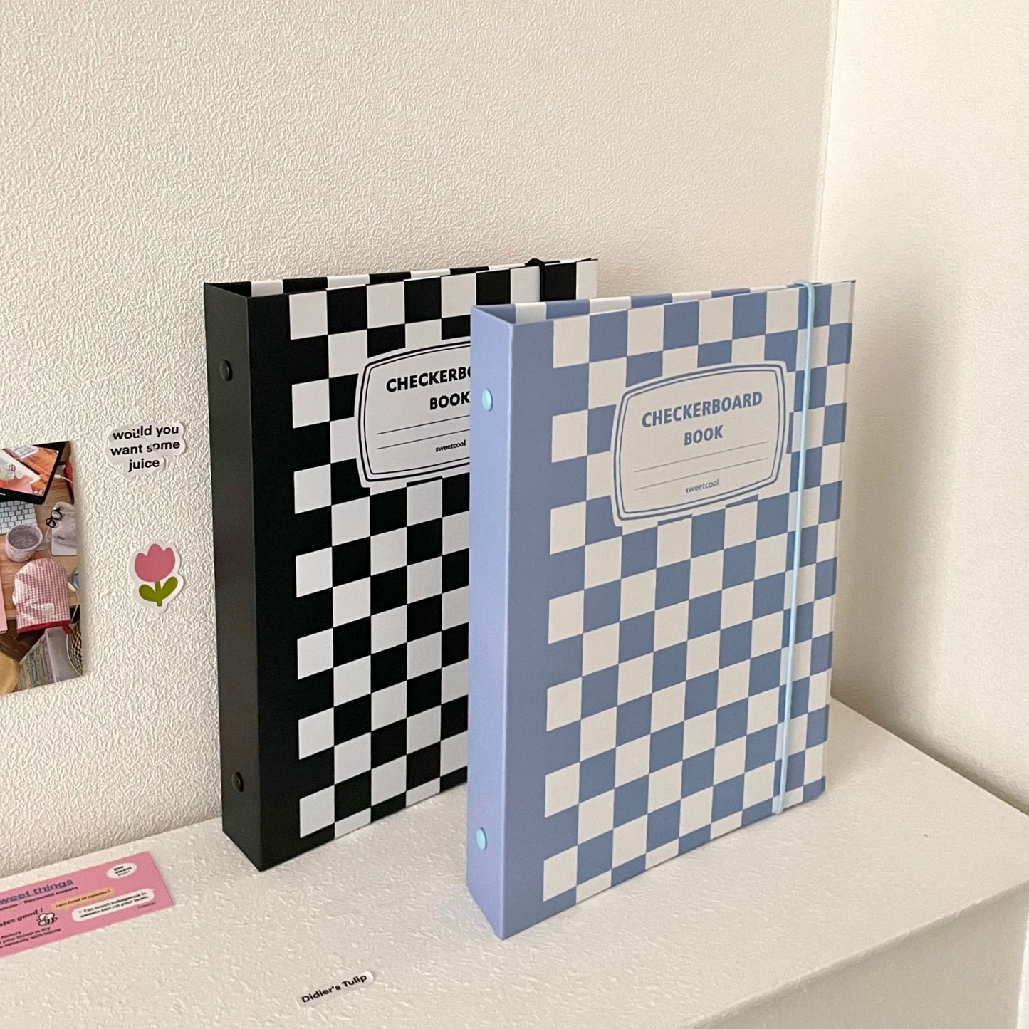 Checkerboard Notebook Photo Card Ring Binder (5 Colours)