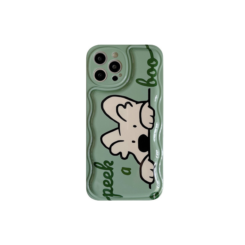 Green Peekaboo Puppy iPhone Case