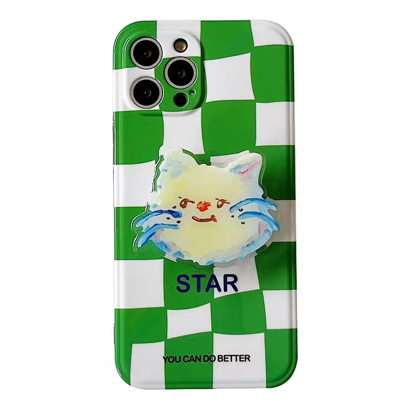 Checkerboard Cat and Dog iPhone Case with Grip (2 Designs)