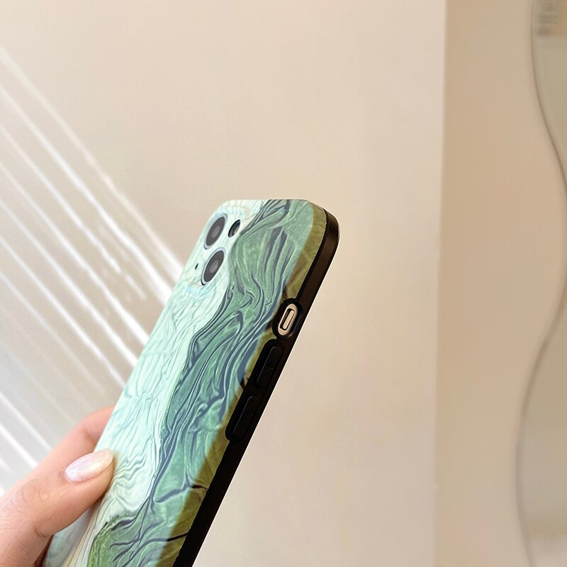 Mint Matcha Folds Print iPhone Case