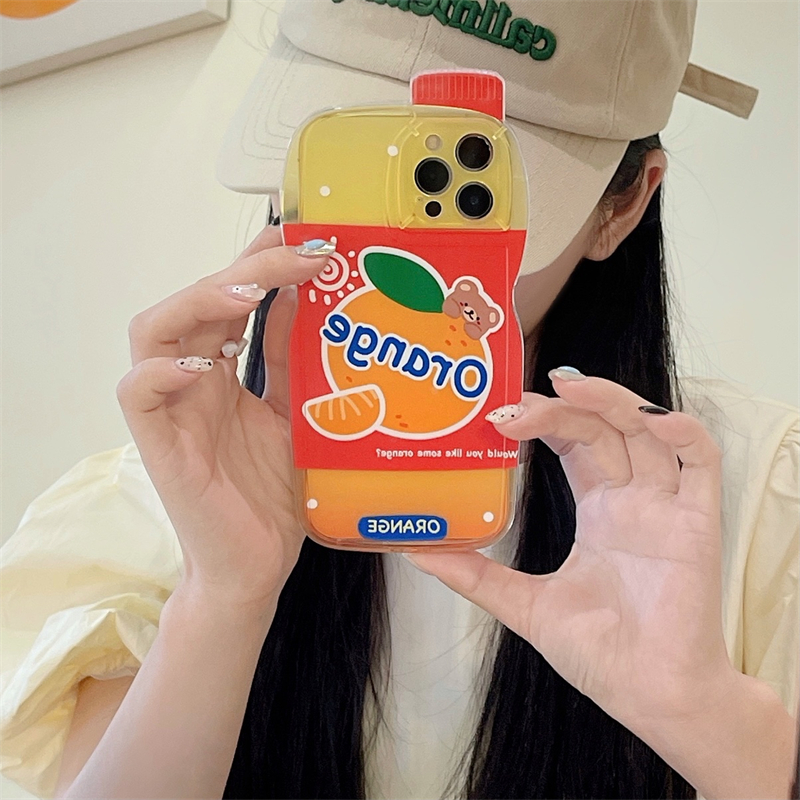 Orange Juice Teddy Bear Drink iPhone Case