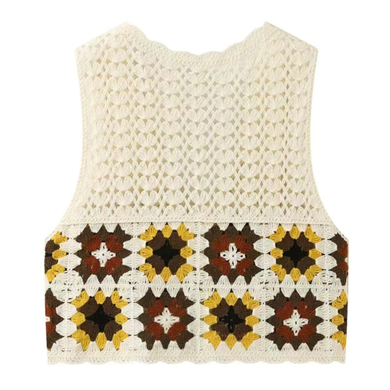 Daisy Crochet Flower Vest (3 Colours)