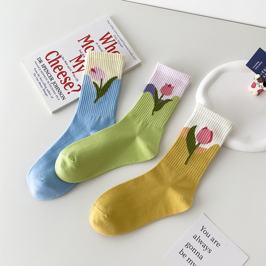 Tulip Crew Socks (3 Colours)
