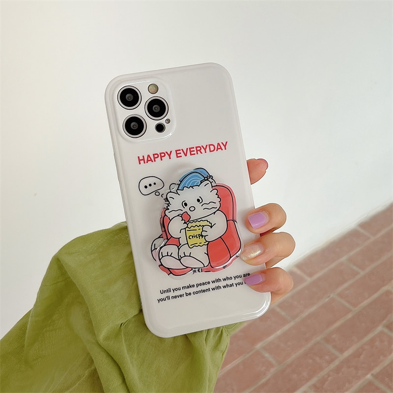 Happy Everyday Cat iPhone Case with Grip