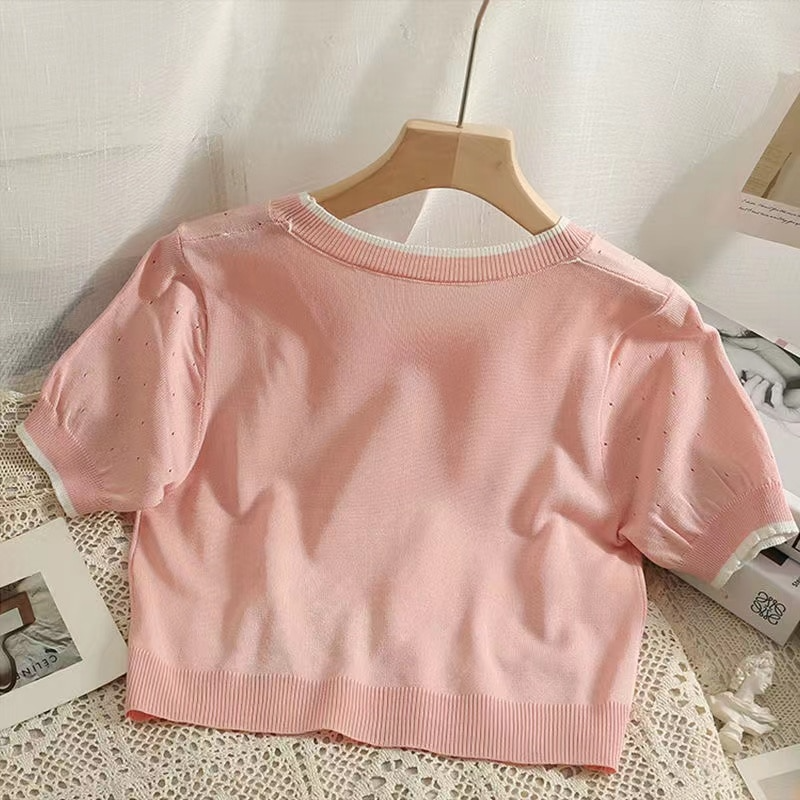 Knitted Pastel Heart Tee (6 Colours)