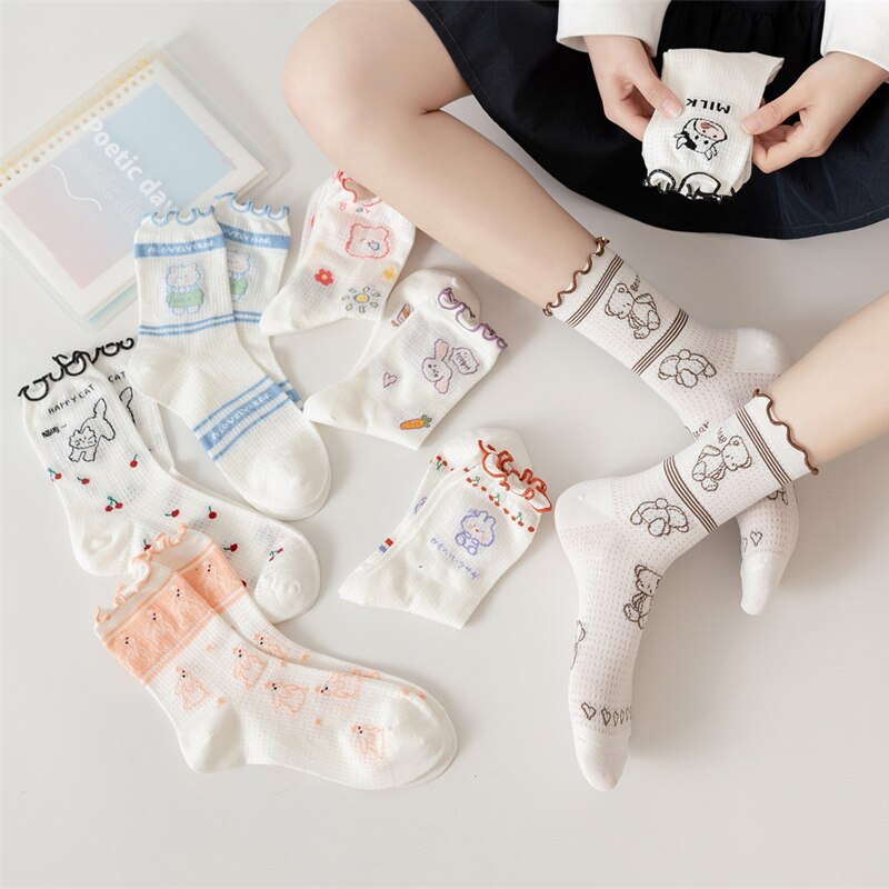 Ruffle Animal Crew Socks (8 Designs)