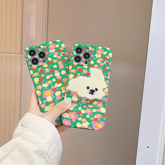 Floral Pattern iPhone Case with Puppy Grip