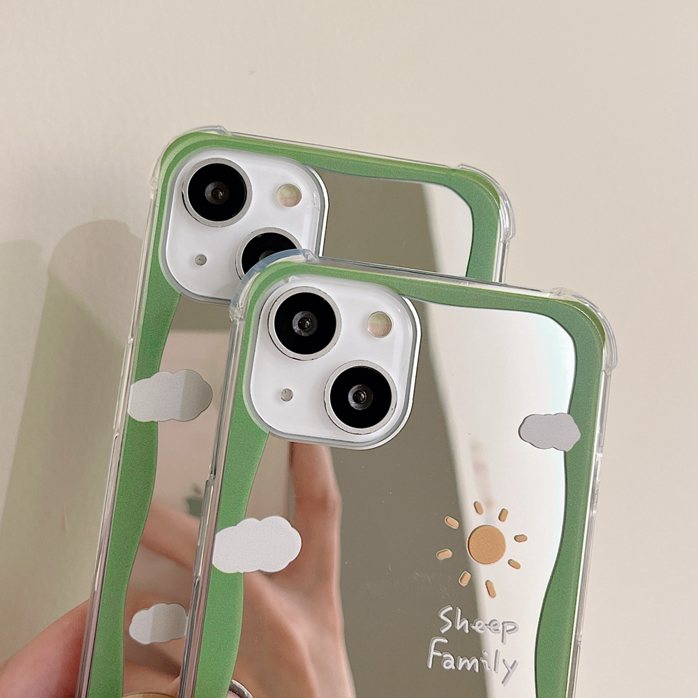 Sheep Family Mirror iPhone Case