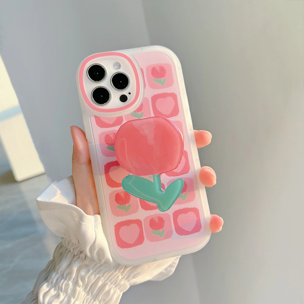 Pink Flower iPhone Case with Griptok
