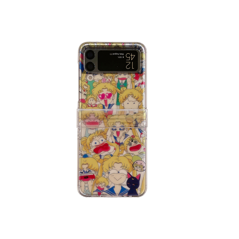 Sailor Scouts Galaxy Z Flip 3 Phone Case With Figurine Charm or Strap