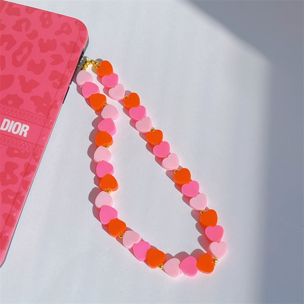 Pink Heart Phone Strap