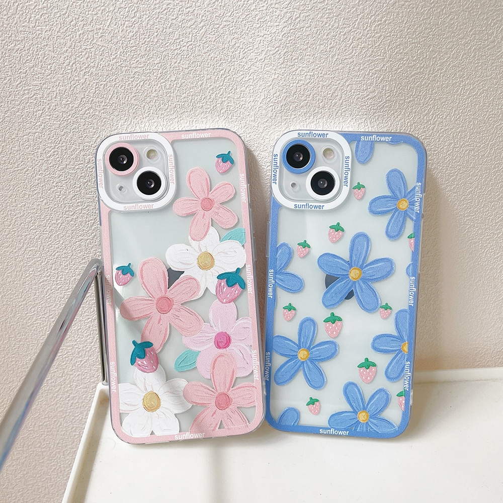 Painted Flower Pattern iPhone Case (2 Colours)