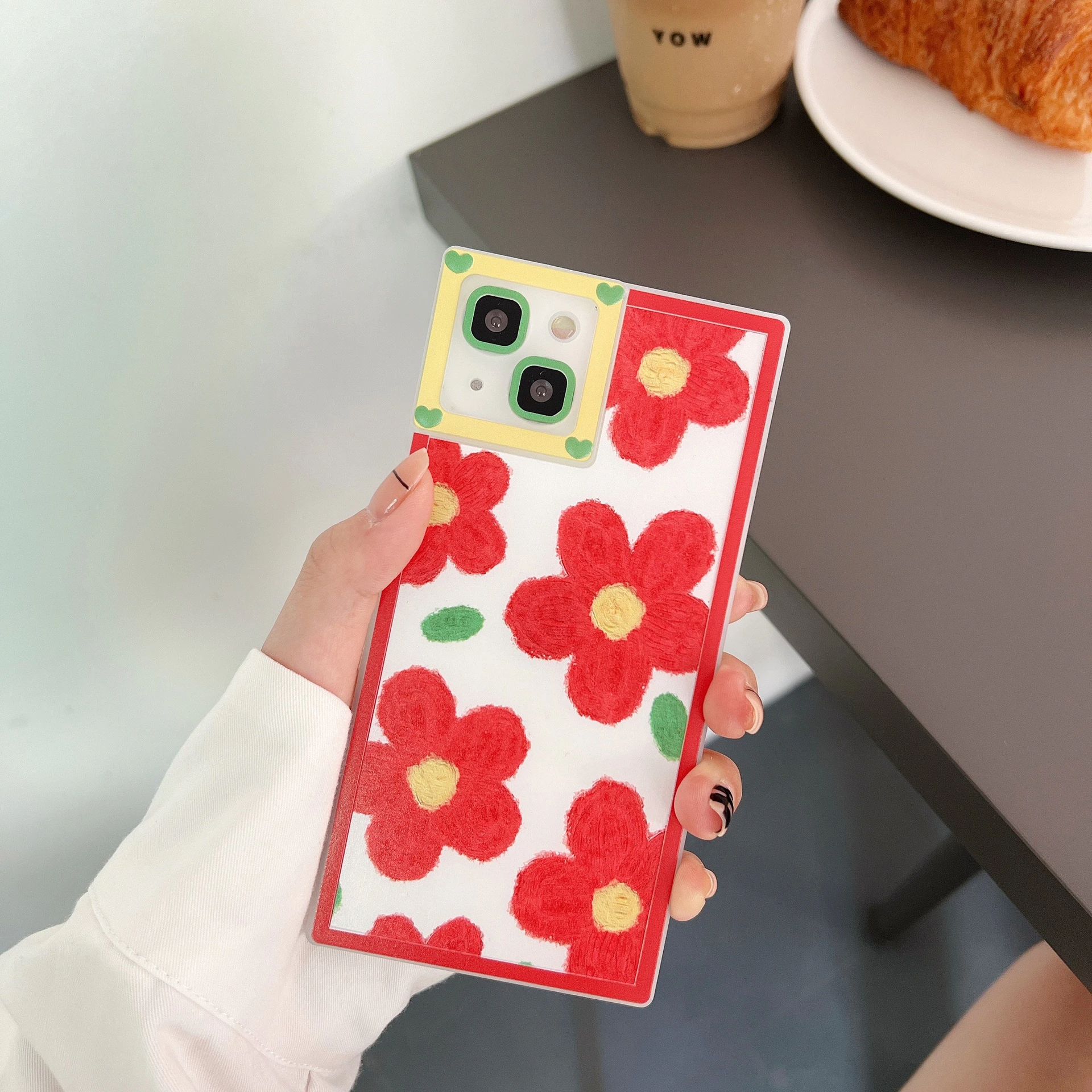 Red Daisy Pattern iPhone Case