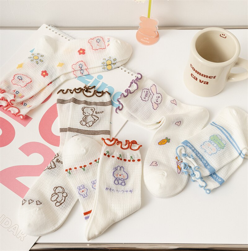 Ruffle Animal Crew Socks (8 Designs)