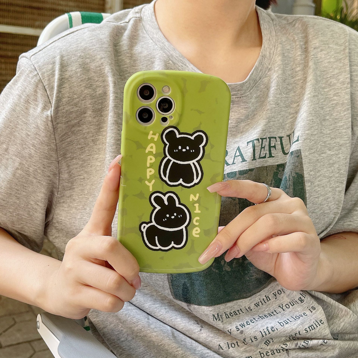 Bear and Bunny Standee iPhone Case
