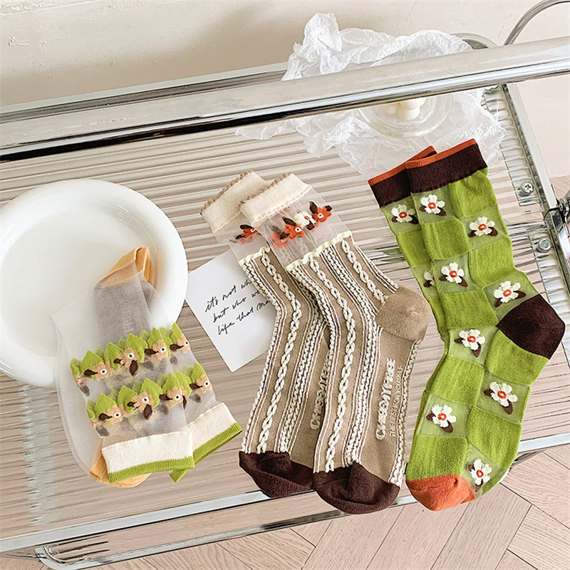 Patterned sheer ankle sales socks