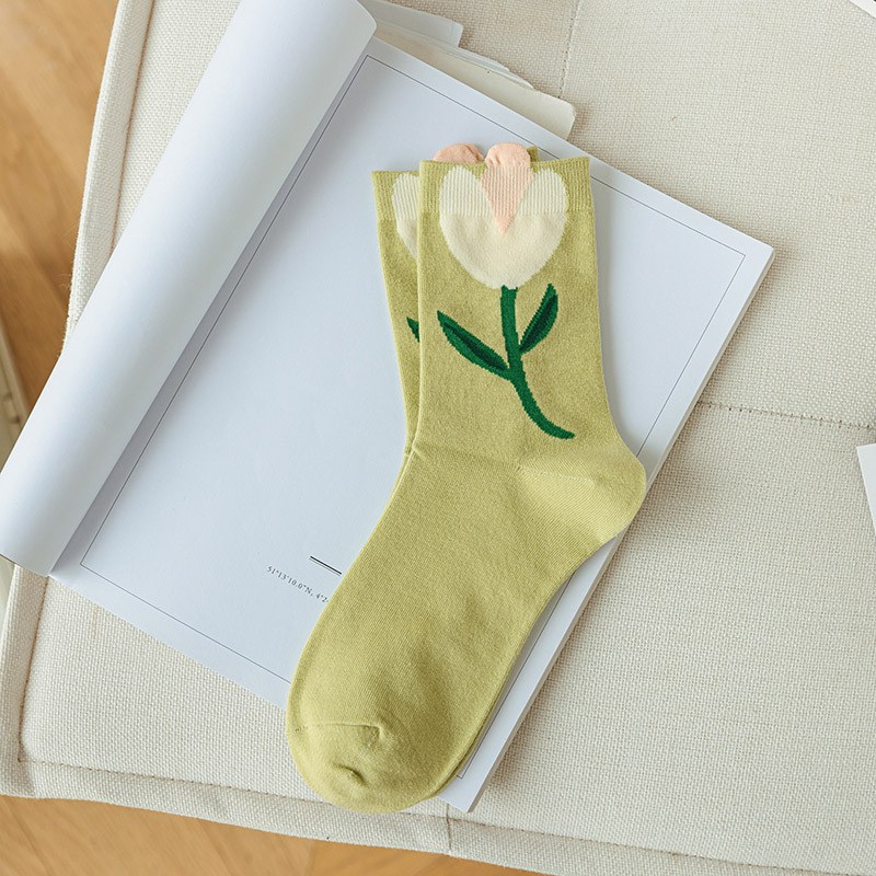 Peeping Leaf Flower Ankle Socks (5 Designs)