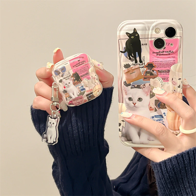 Cat Collage AirPods Charger Case Cover
