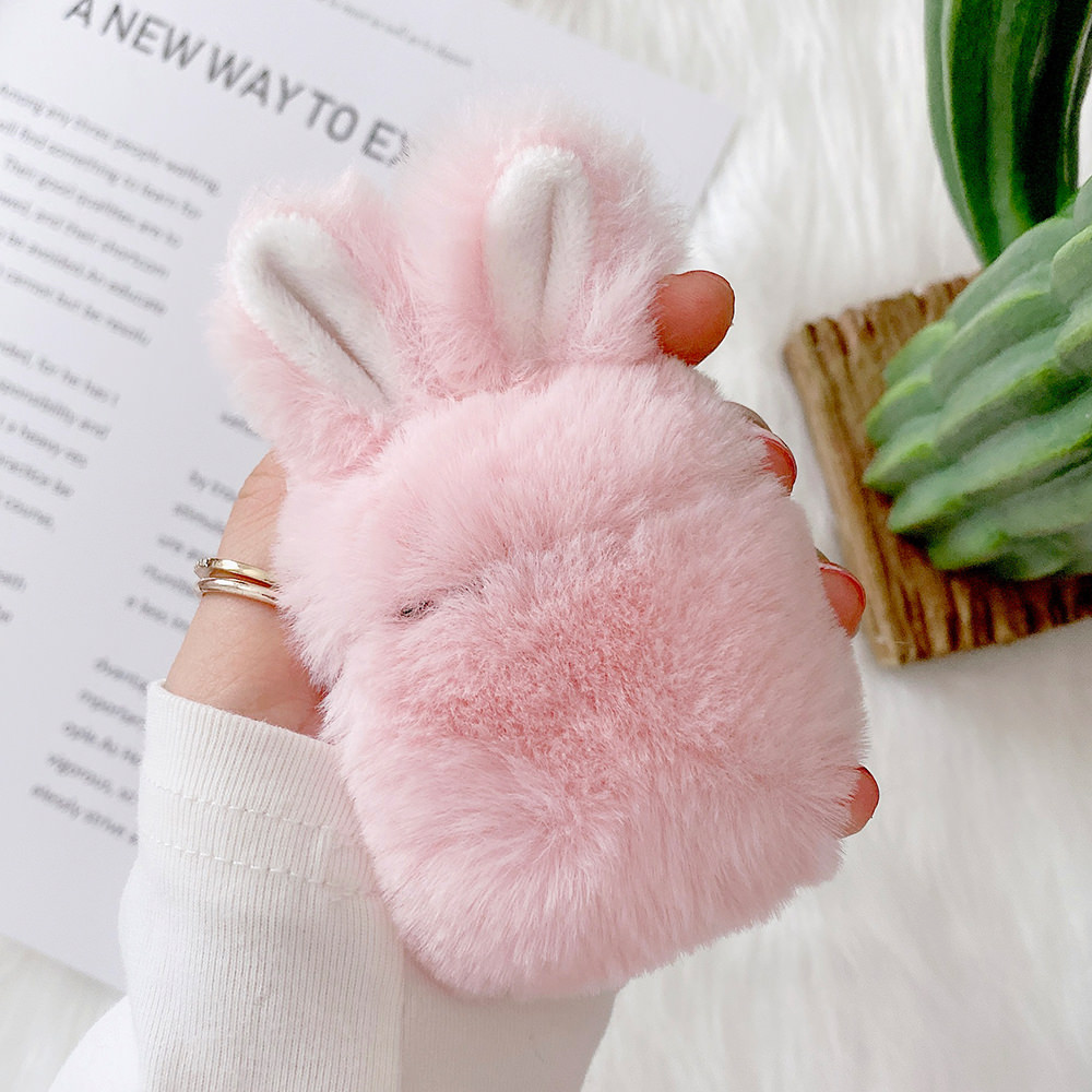 Fuzzy Bunny AirPod Case Cover (2 Colours) - Ice Cream Cake