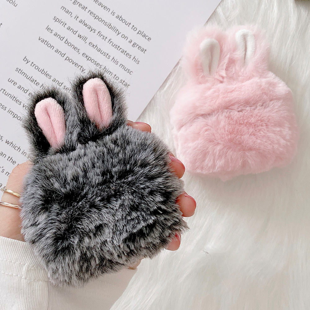 Fuzzy Bunny AirPod Case Cover (2 Colours) - Ice Cream Cake