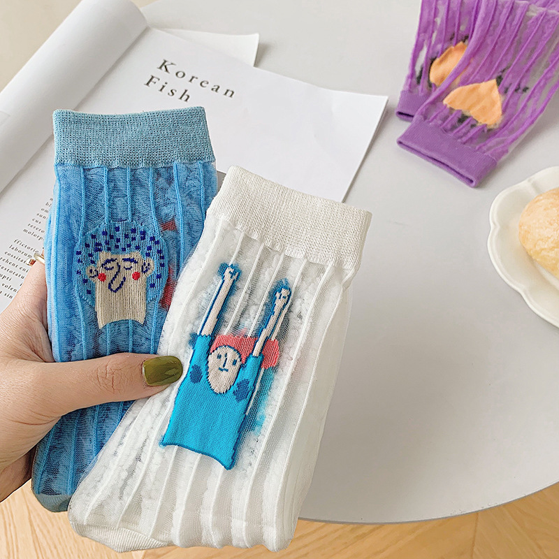 Transparent Cartoon Ankle Socks (3 Colours)