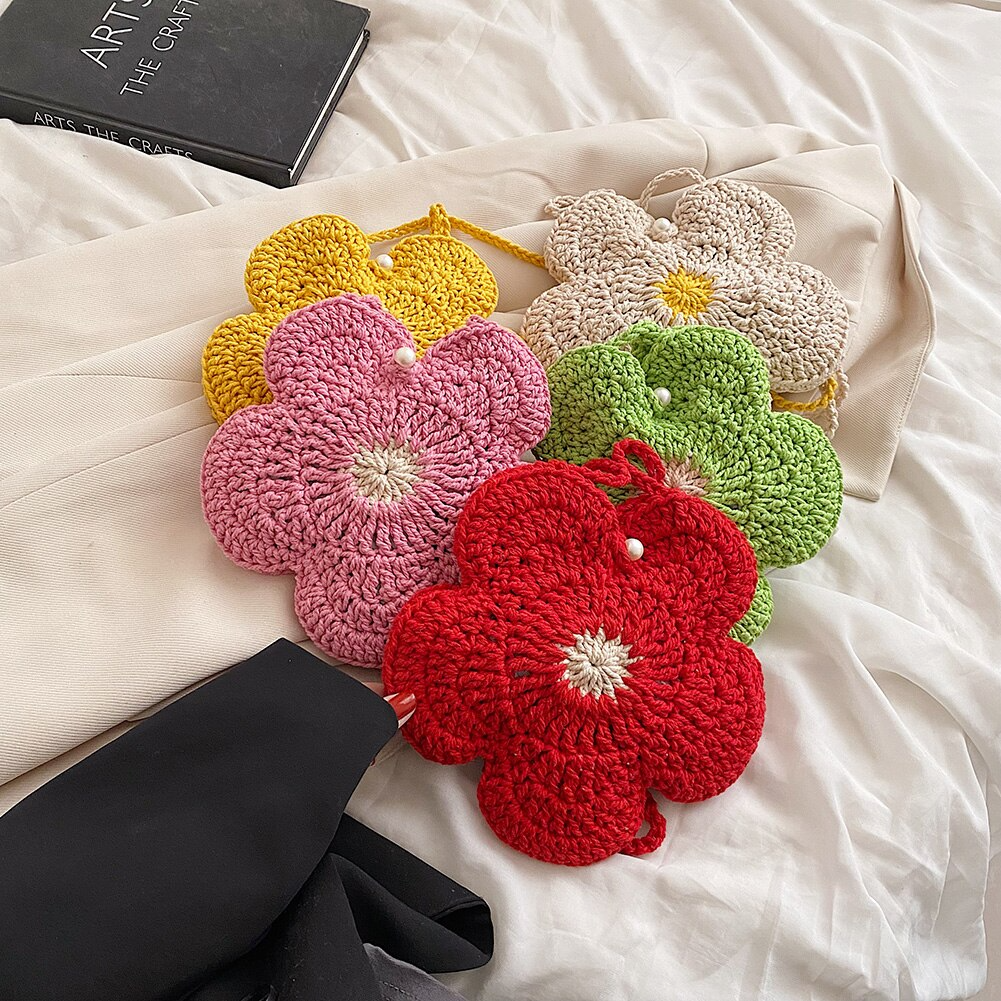 Handmade Crochet Flower Bag,Flower Shoulder Bag,Floral Bag,Flower Crochet  Tote B | eBay