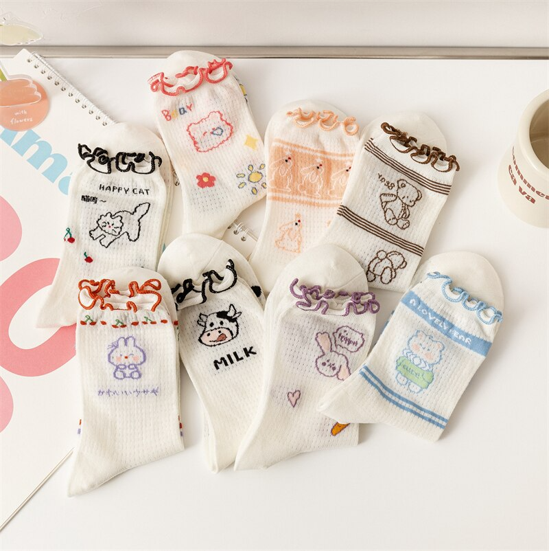 Ruffle Animal Crew Socks (8 Designs)