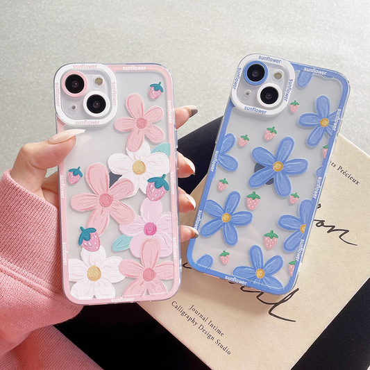 Painted Flower Pattern iPhone Case (2 Colours)