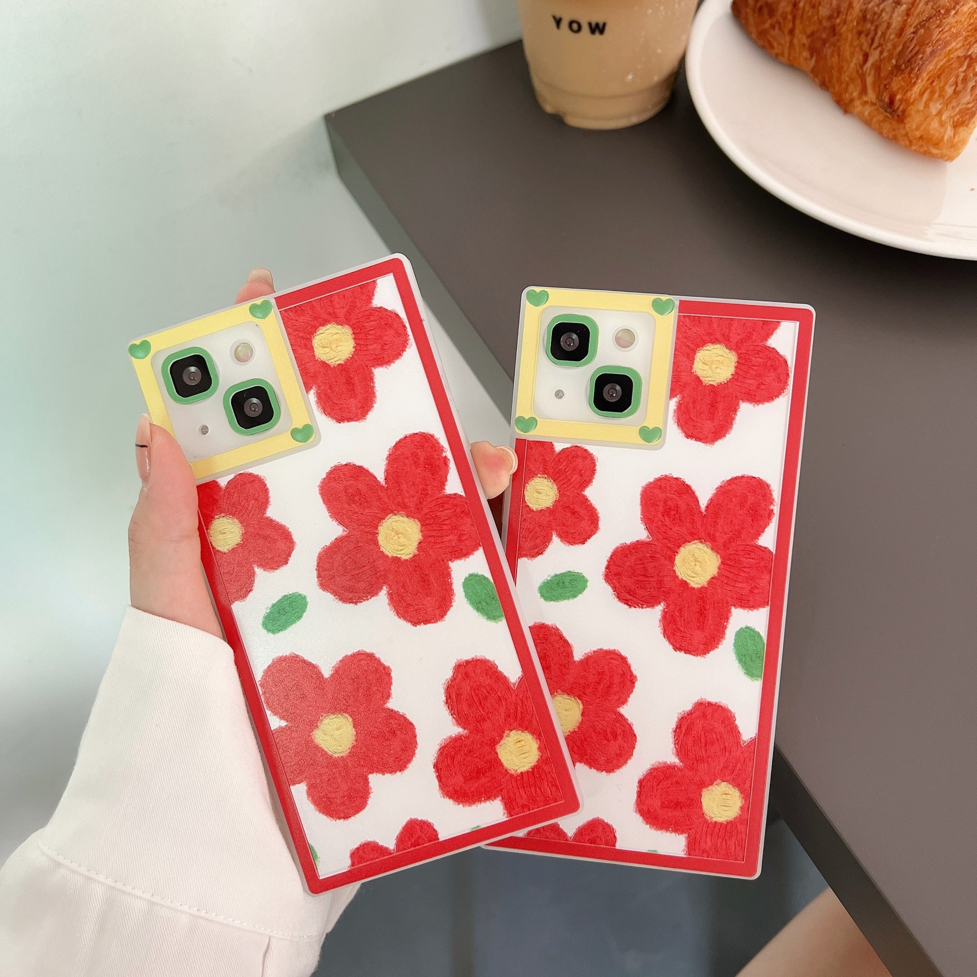 Red Daisy Pattern iPhone Case