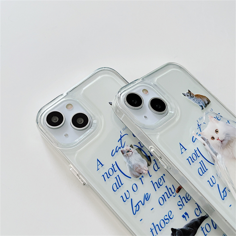 Y2K Lettering iPhone Case with White Cat Grip