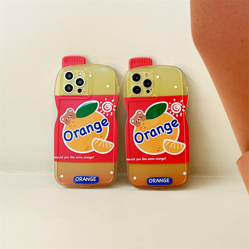 Orange Juice Teddy Bear Drink iPhone Case