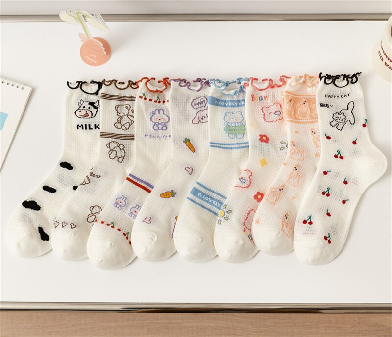 Ruffle Animal Crew Socks (8 Designs)