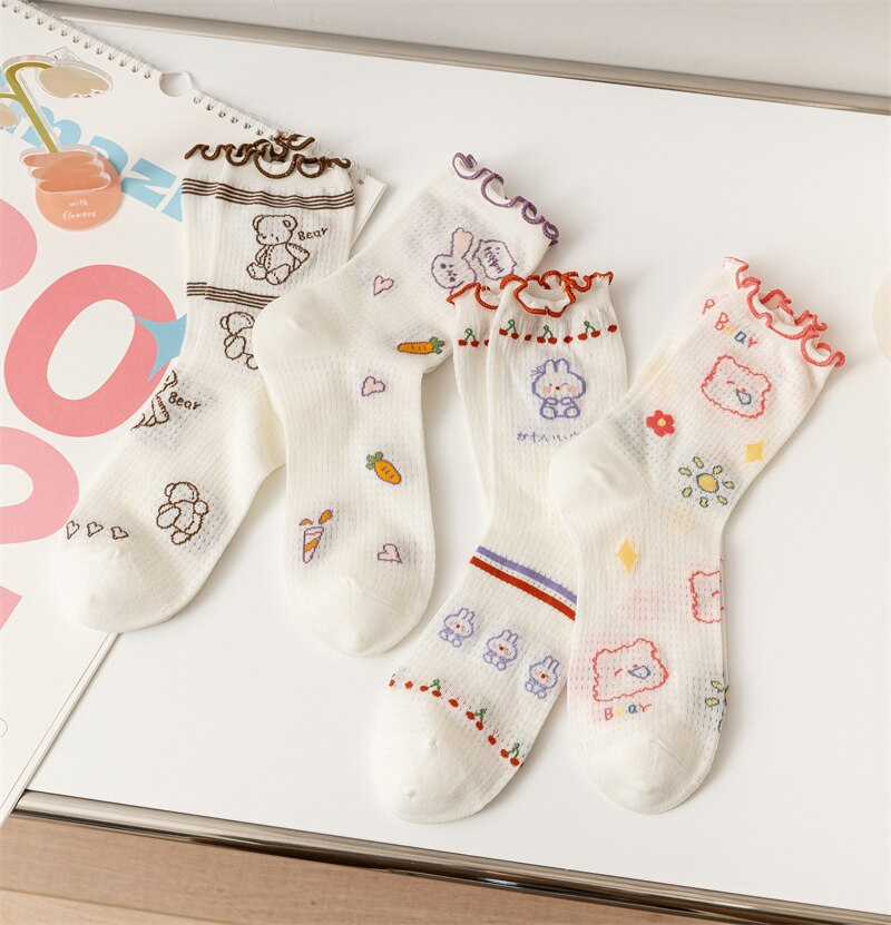 Ruffle Animal Crew Socks (8 Designs)