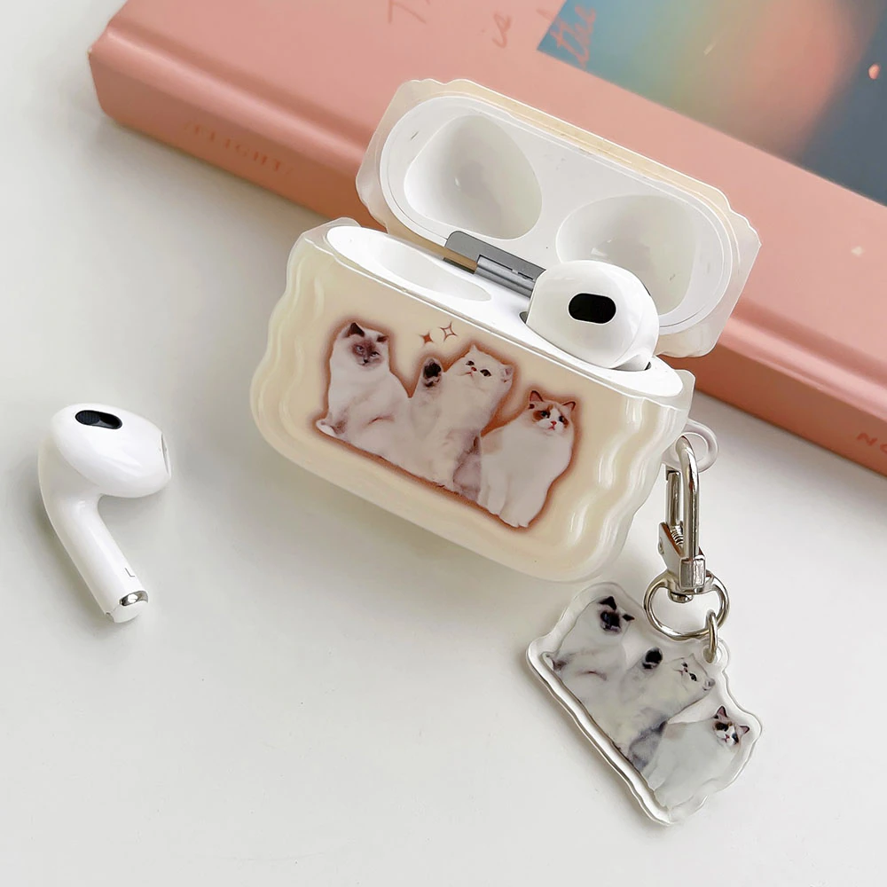 Sweet Heart Cat Trio AirPods Charger Case Cover