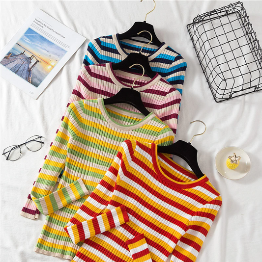 Penny Striped Rib Tee (4 Colours) - Ice Cream Cake