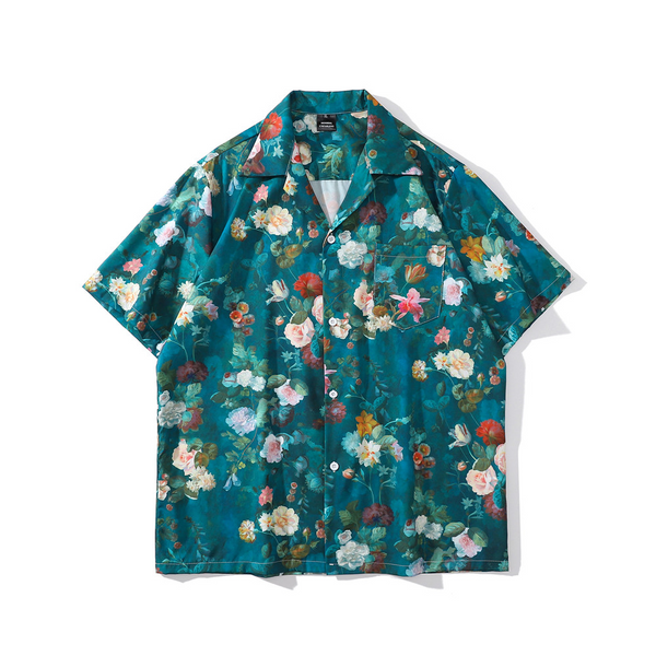 Floral Pattern Short Sleeved Blouse (2 Colours)
