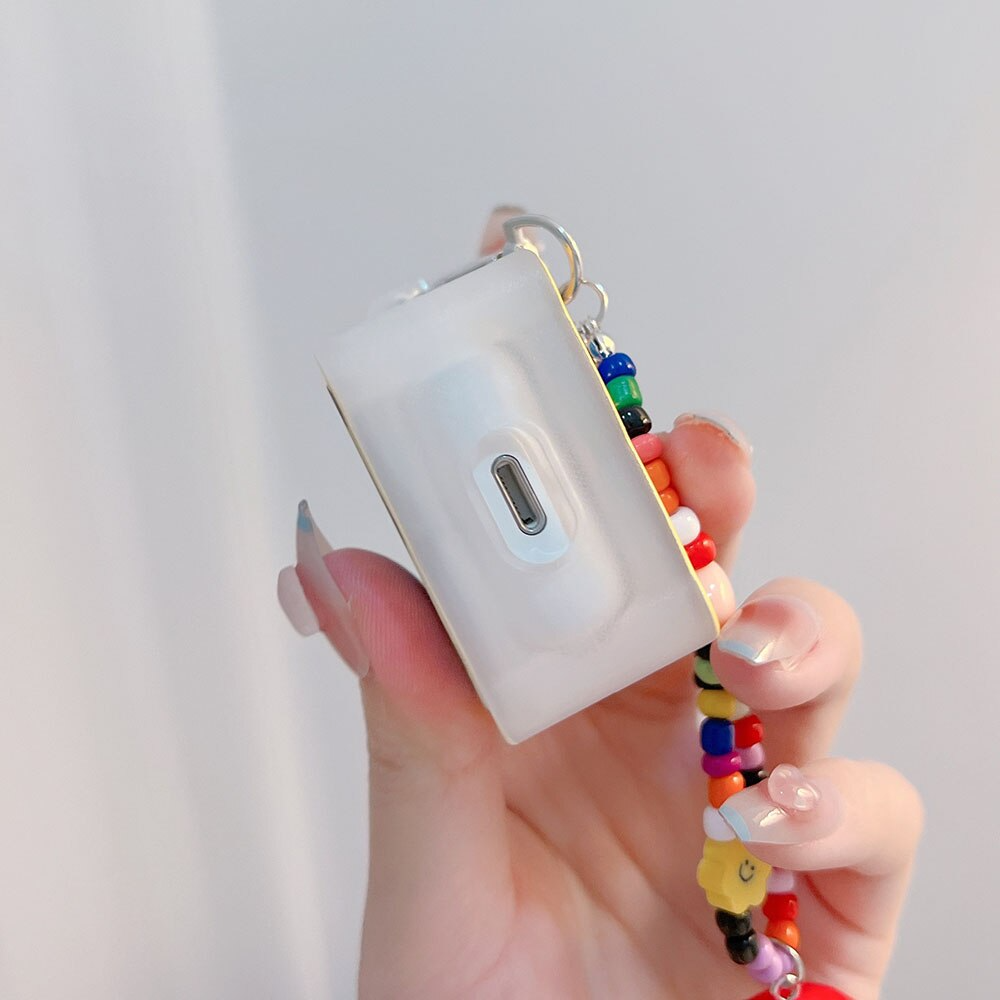 Mirrored Rainbow AirPods Case Cover Wth Strap