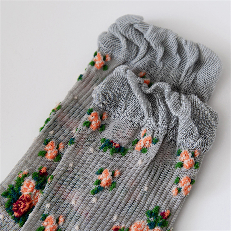 Ruffled Rose Ankle Socks (5 Colours)