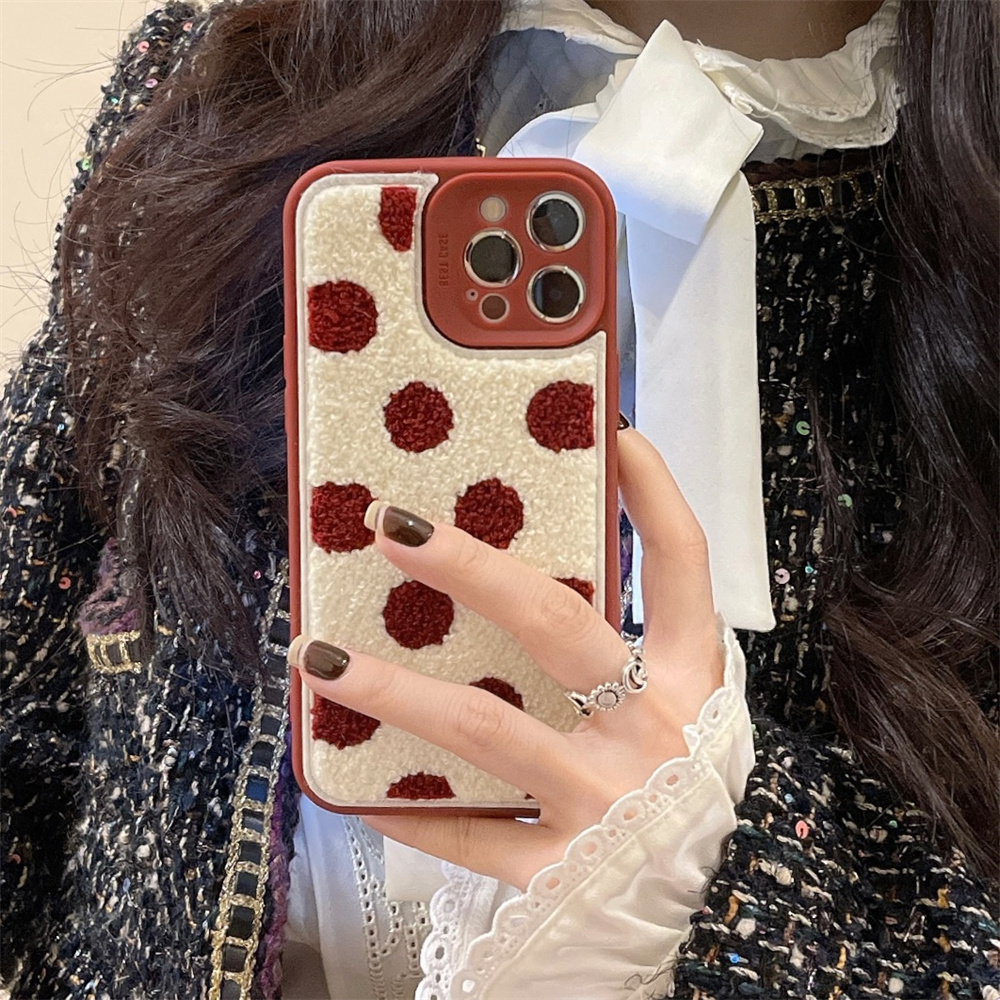 Plush Polka Dot Pattern iPhone Case