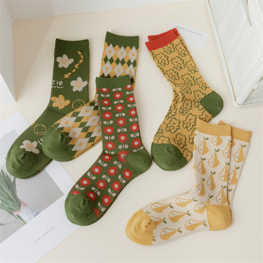 Pear Meadow Ankle Socks (6 Designs)