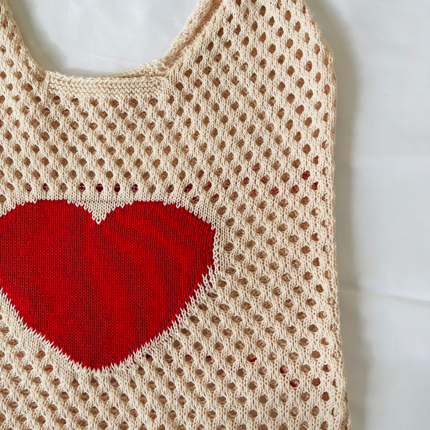 Crochet Net Heart Tote (4 Colours)