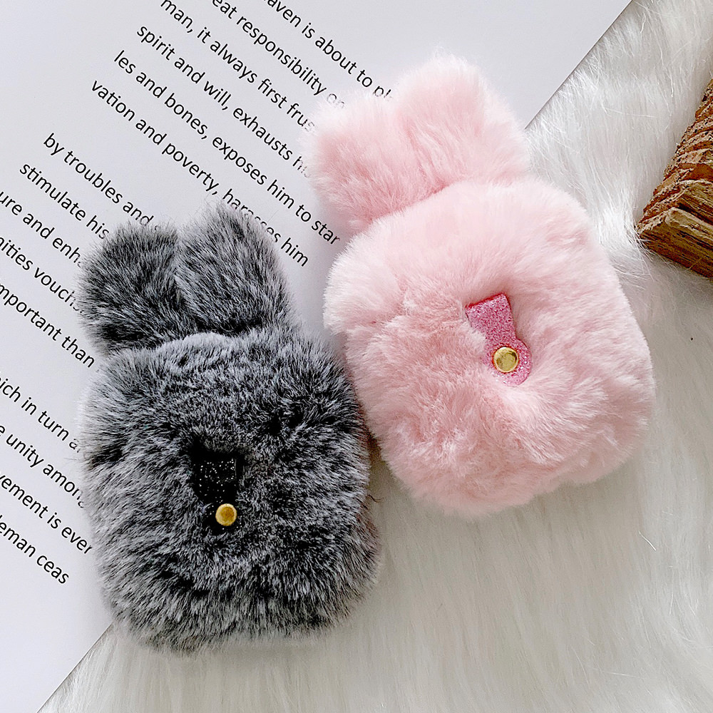 Fuzzy Bunny AirPod Case Cover (2 Colours) - Ice Cream Cake