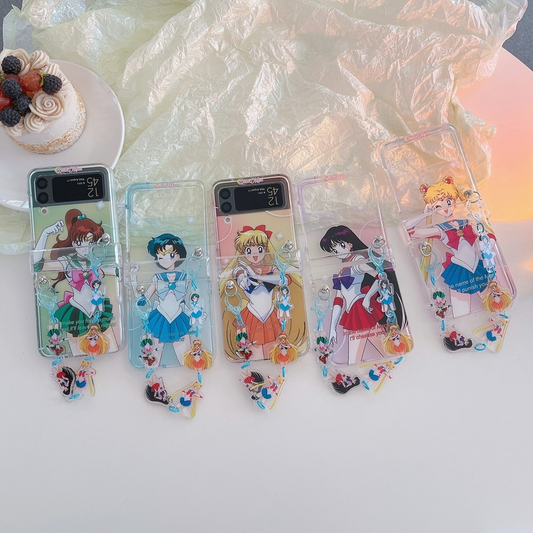 Sailor Scouts Galaxy Z Flip 3 Phone Case With Strap