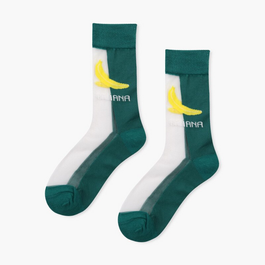 Transparent Banana Crew Socks