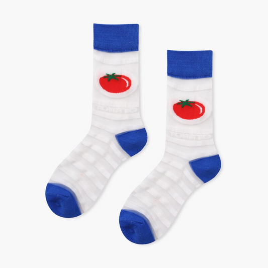 Transparent Tomato Crew Socks