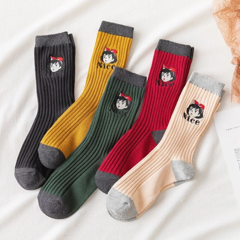 Kiki Embroidery Icon Ankle Socks (5 Colours)