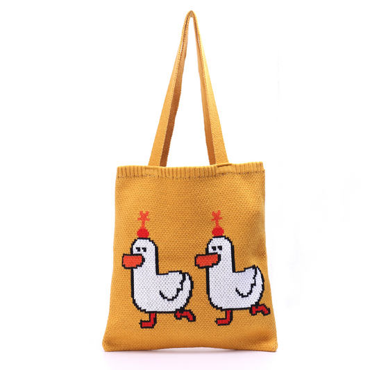 Knitted Duck Friends Tote