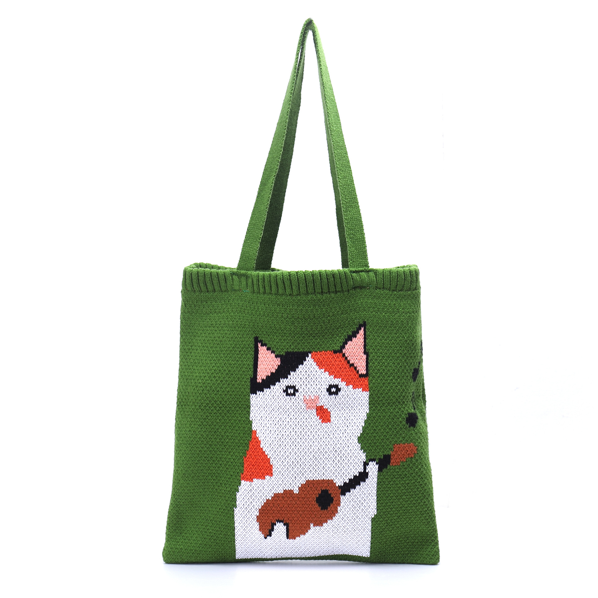 Guitar Cat Knitted Tote