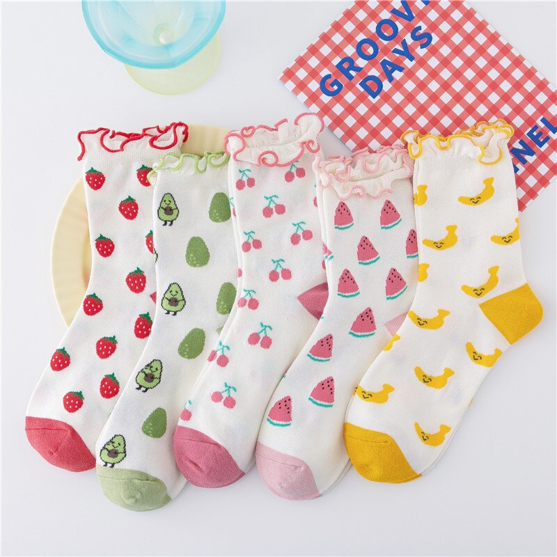 Ruffle Fruit Ankle Socks (5 Designs)