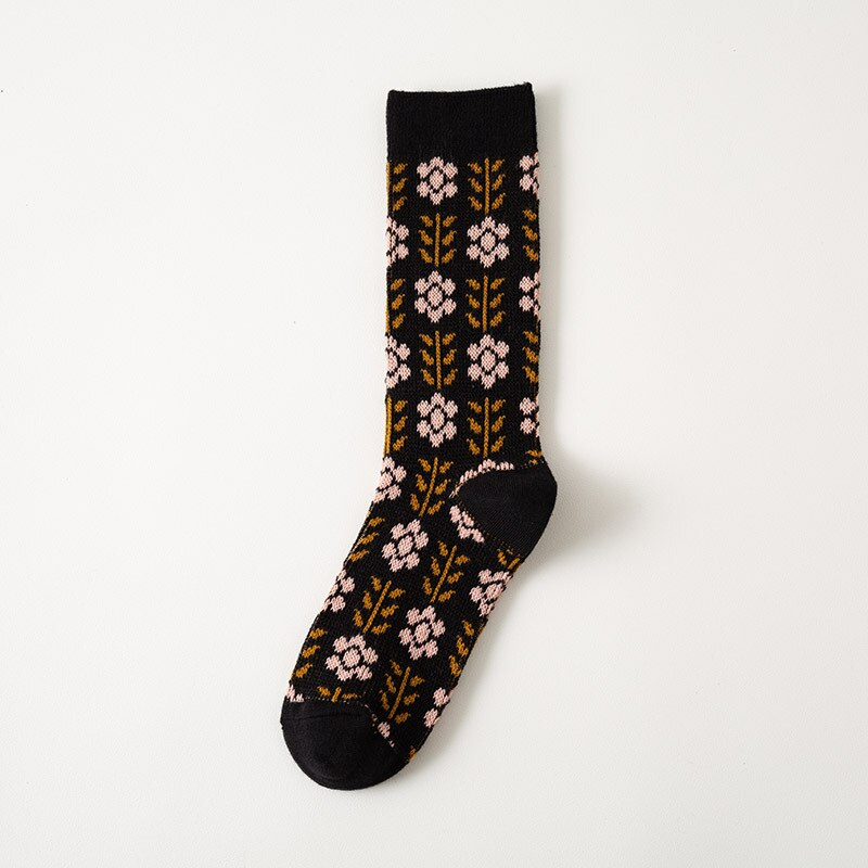Retro Flower Ankle Socks (7 Colours)